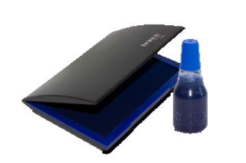 Image de Ensemble d'encres et de tampons encreurs - bleu